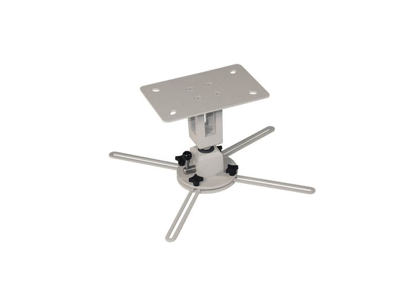 Multicel 1500Pro rent projector bracket, shown as a silver and white adjustable ceiling mount with a rectangular base plate and four extendable arms for safely securing projectors overhead.