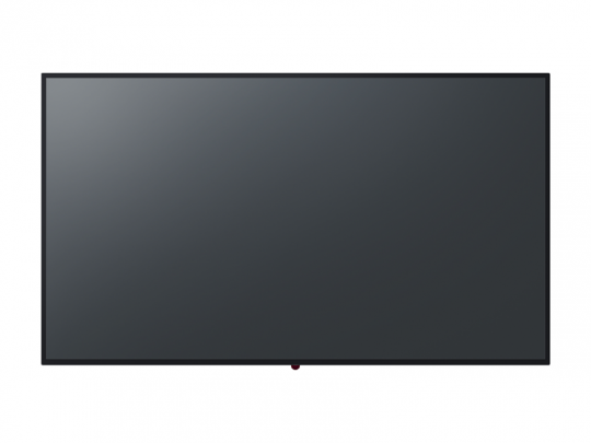 A modern flat-screen TV with a sleek black frame, shown turned off against a plain white background. This contemporary television features a minimalist design ideal for any home entertainment setup.