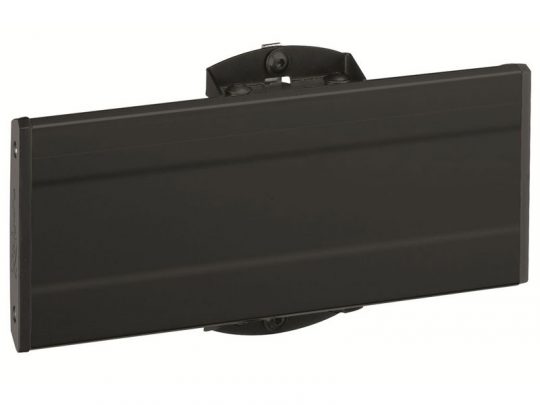 Black wall-mounted mailbox with a sleek rectangular design and horizontal orientation, featuring a top mail slot for easy letter insertion—ideal for modern home exteriors.