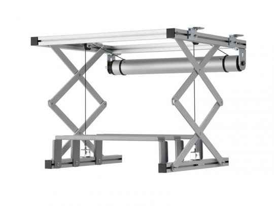 Metal wall-mounted folding clothes drying rack with a scissor-lift design, shown fully extended from the side against a white background. Ideal for space-saving indoor laundry drying.