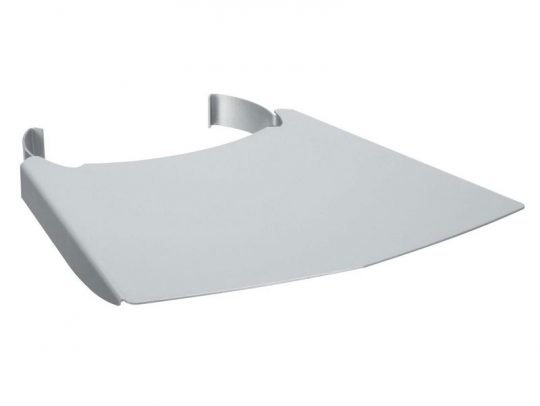 Gray Curved Metal Wall Shelf – A sleek, modern shelf with a smooth curved design and two raised edges at the back for secure storage or display, ideal for organizing items on a wall or flat surface.