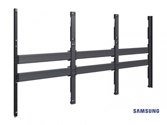 Samsung black metal wall mount bracket for displays, photographed against a plain white background with the Samsung logo visible in the bottom right corner.