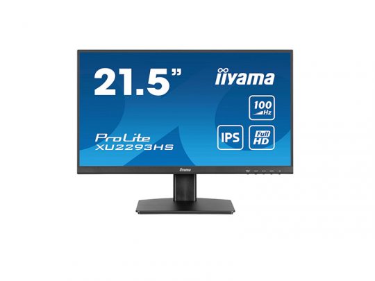 21.5-inch iiyama ProLite XU2293HS computer monitor with IPS technology, 100Hz refresh rate, and Full HD display, shown front-facing on a white background.