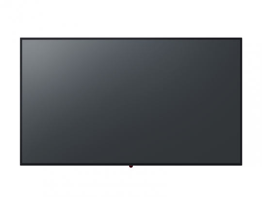 Großer, ausgeschalteter Flachbildfernseher mit schwarzem Rahmen (Smart-TV) vor weißem Hintergrund - ideal zum Kaufen oder Mieten für Wohnzimmer, Büro oder Event.